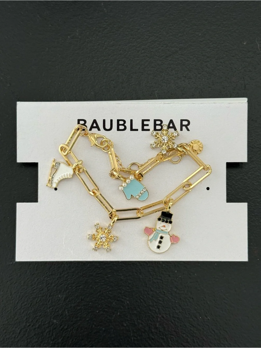 BaubleBar NEW Snowman Charm Bracelet
